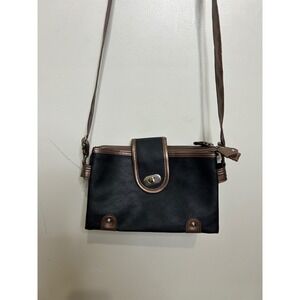 Gold Coast Black Crossbody Bag Small Purse Handbag with‎ Gold Trim & Accents
